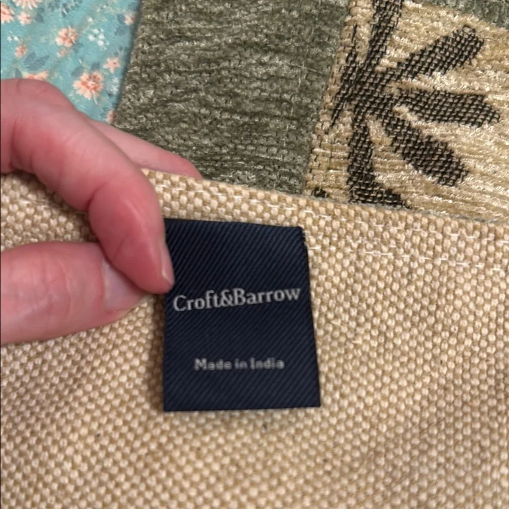 Croft & Barrow Patchwork Door Mat - Green, Beige, Black